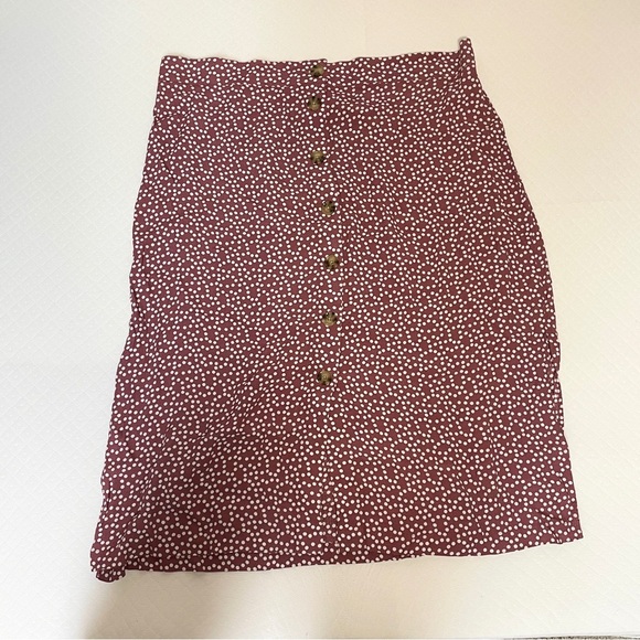 Express Mauve Midi Polka Dot Skirt Women’s size XL - Picture 2 of 8